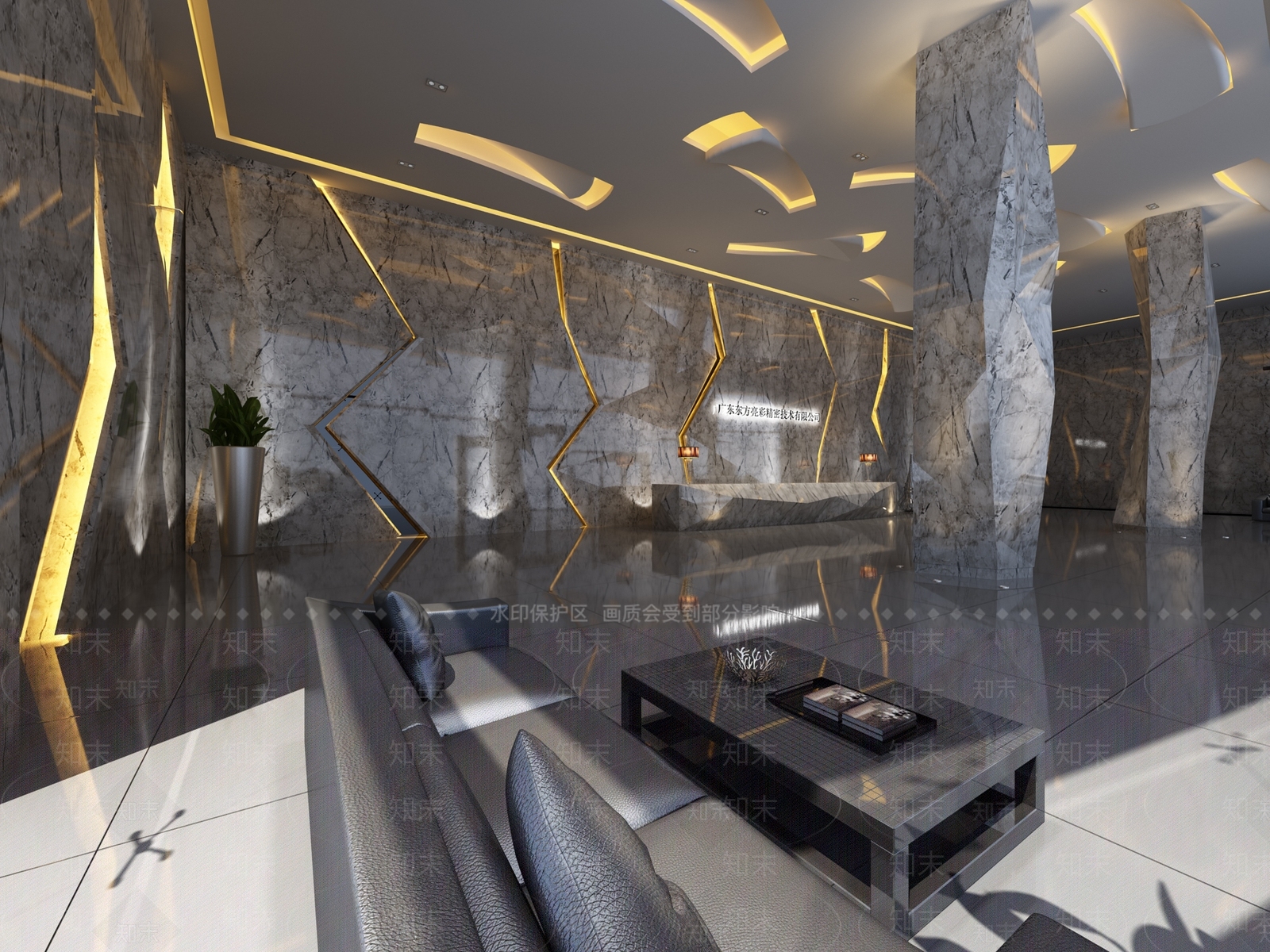 现代公司前台3D模型下载【ID:1156977362】