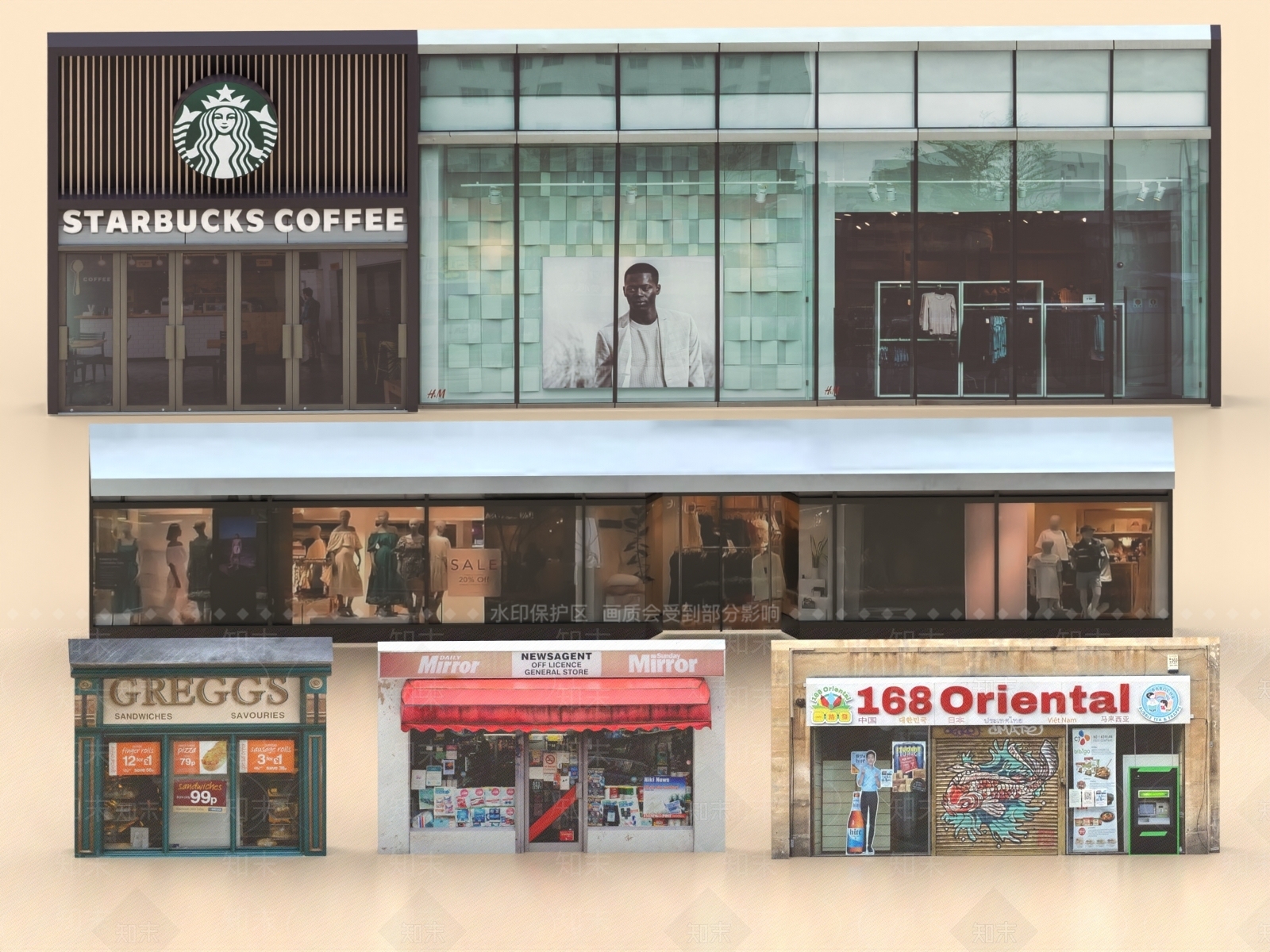 现代橱窗3D模型下载【ID:1156978643】