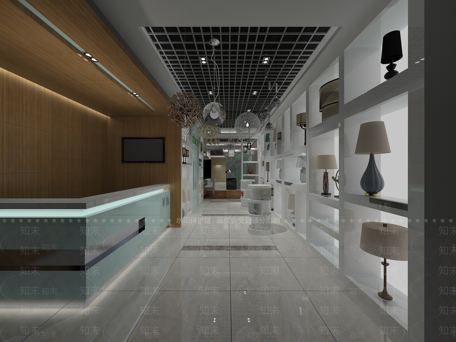 现代灯具店3D模型下载【ID:1156979170】