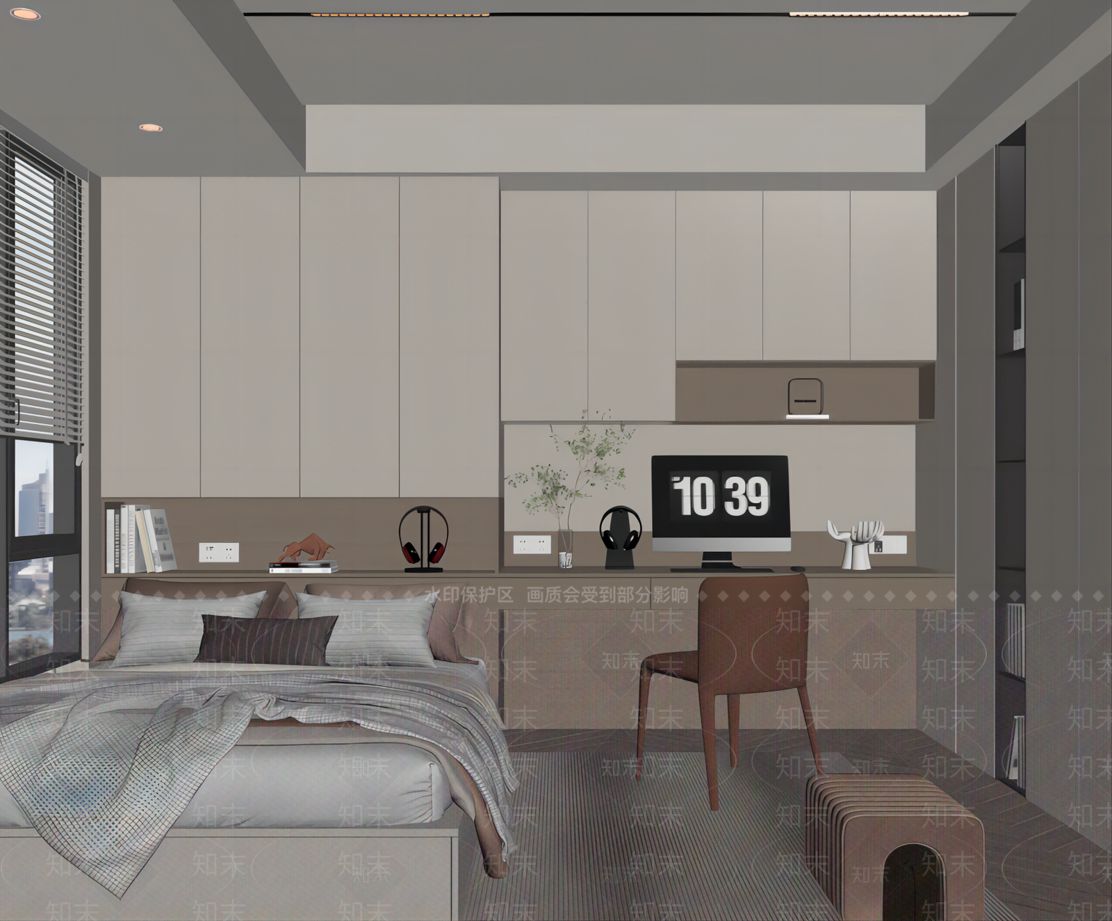 现代榻榻米卧室SU模型下载【ID:1156979297】