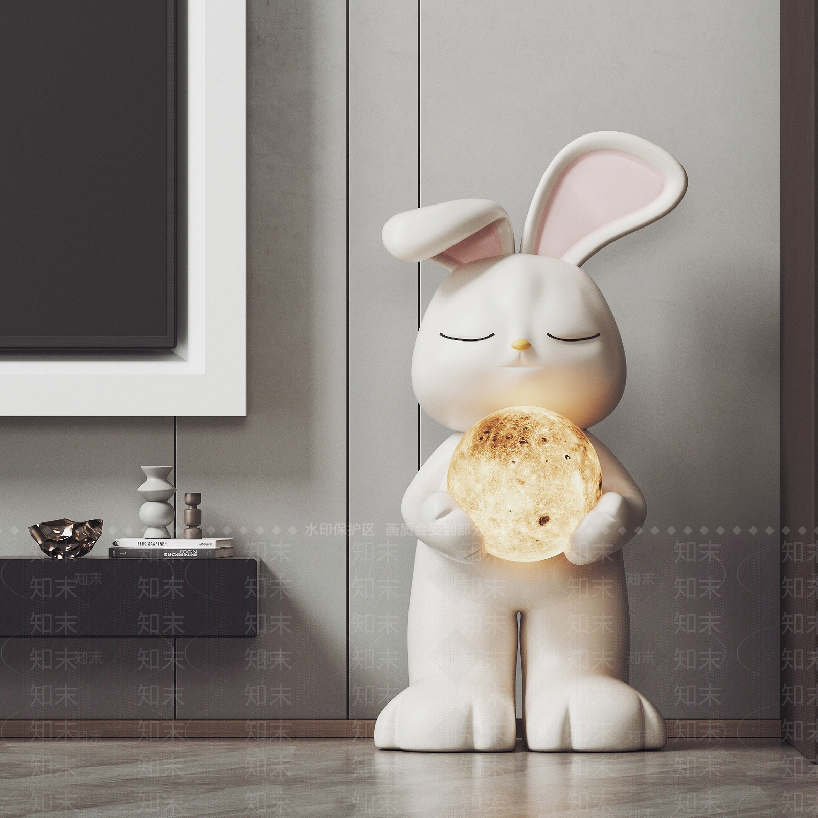 现代兔子雕塑摆件SU模型下载【ID:1156979862】