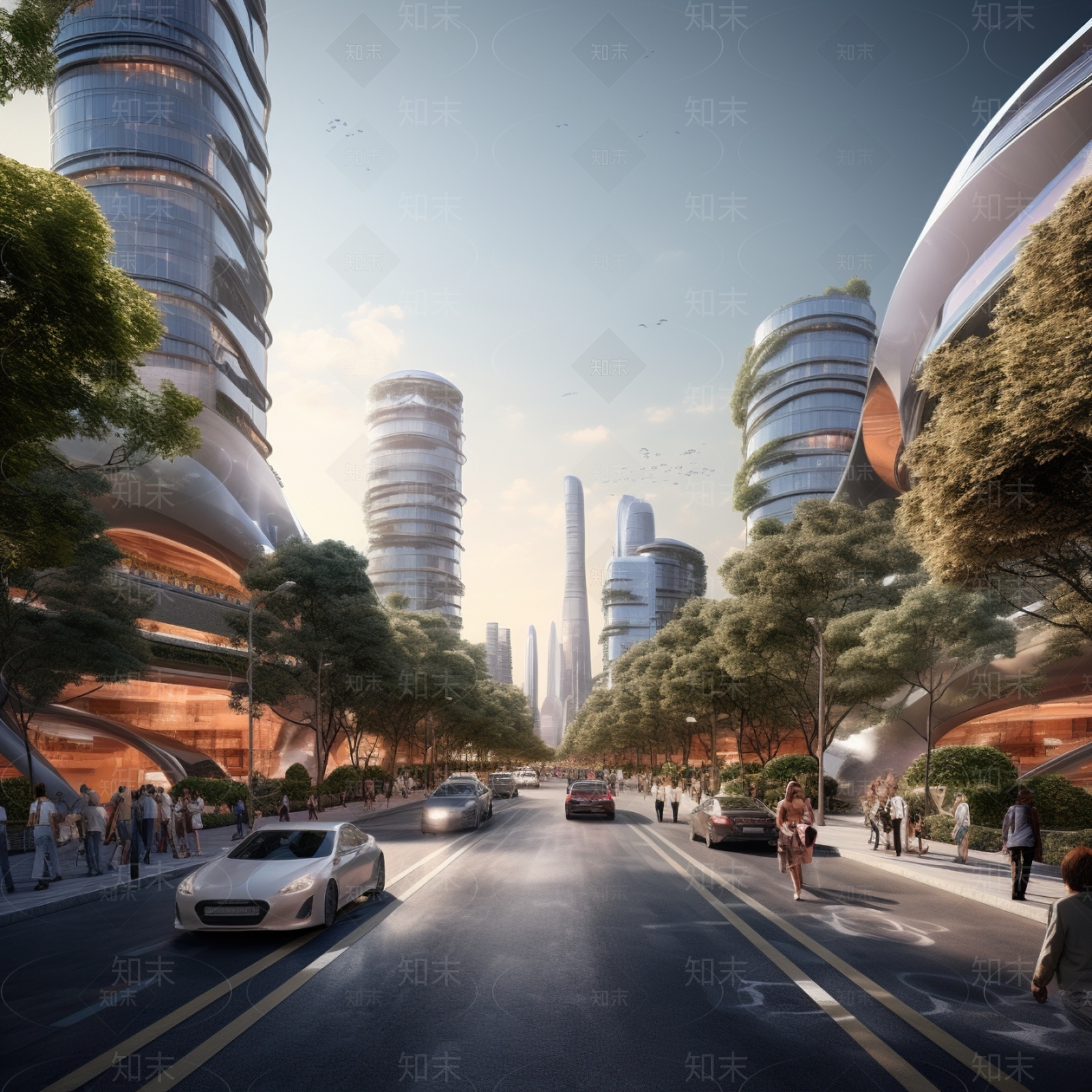 城市街道外景贴图下载【ID:1156980074】