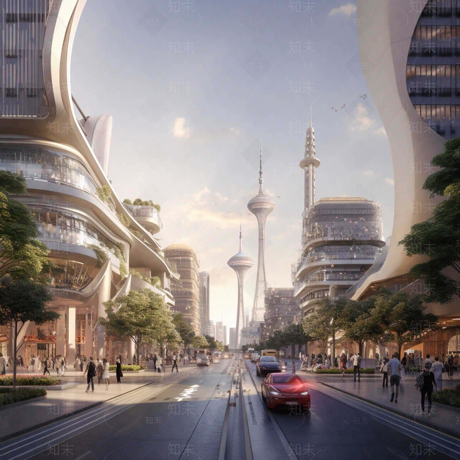 城市街道外景贴图下载【ID:1156980059】