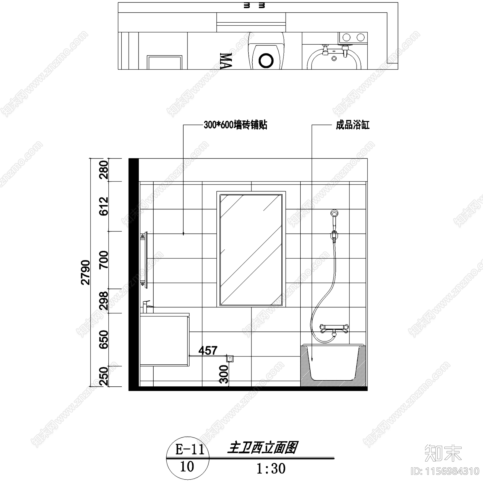 现代简约周庄雅居无主灯室内家装cad施工图下载【ID:1156984310】