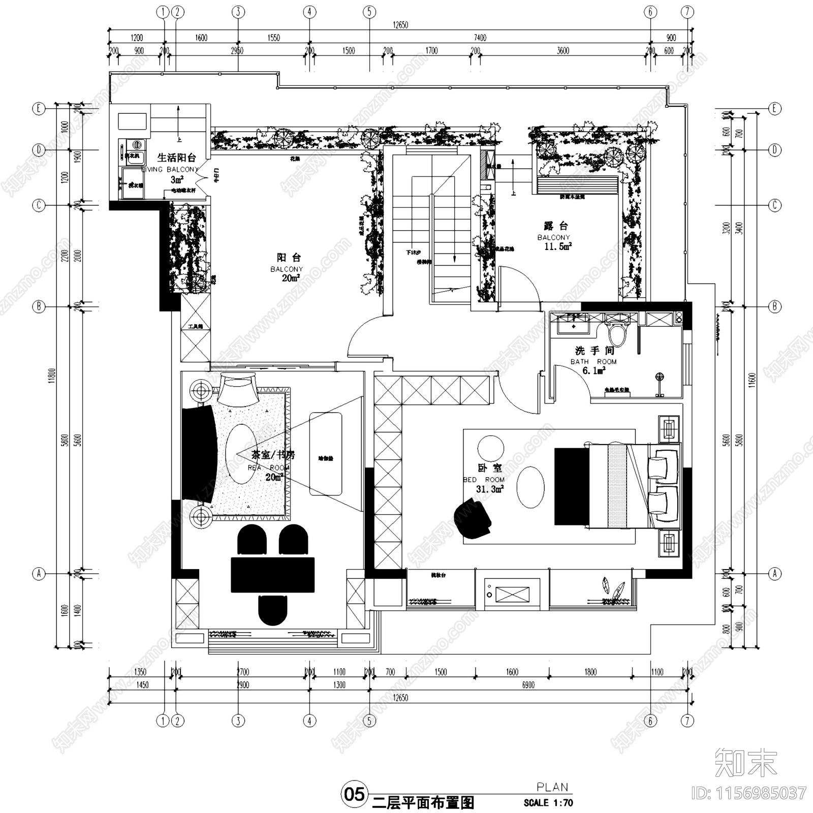 现代简欧达州通锦国际嘉园三层别墅无主灯室内家装cad施工图下载【ID:1156985037】