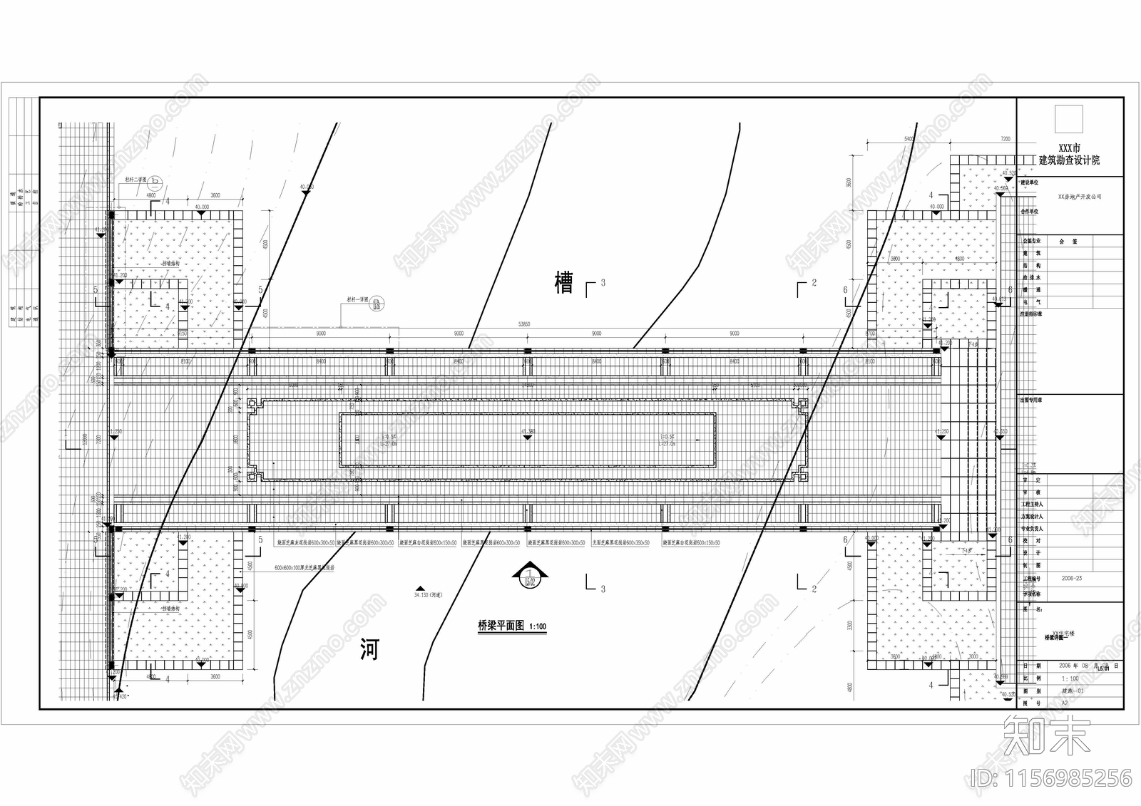 40m跨度人行桥cad施工图下载【ID:1156985256】