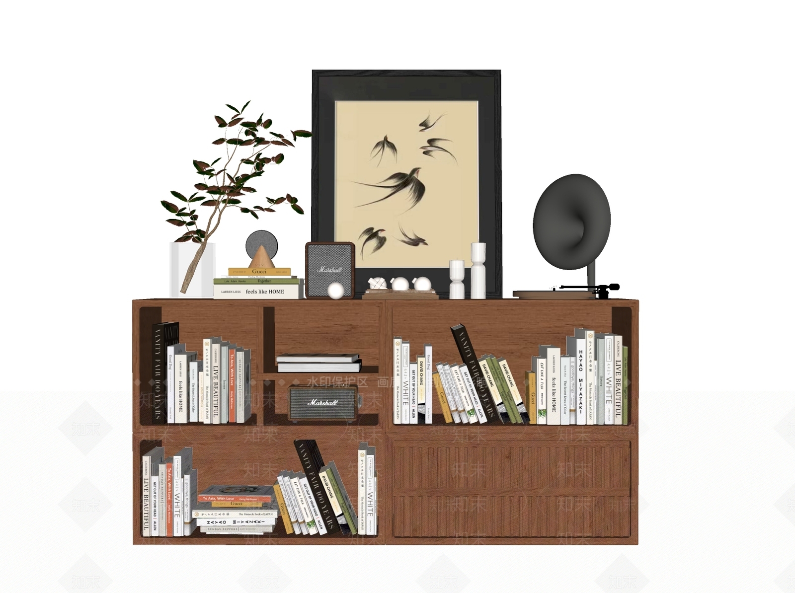 现代中古边柜SU模型下载【ID:1156990091】