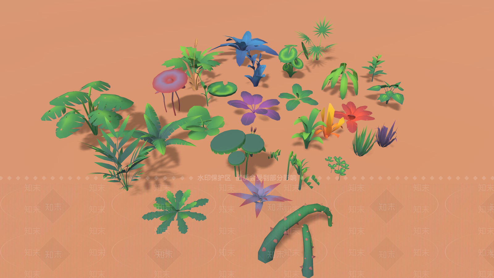 卡通植物3D模型下载【ID:1156992793】