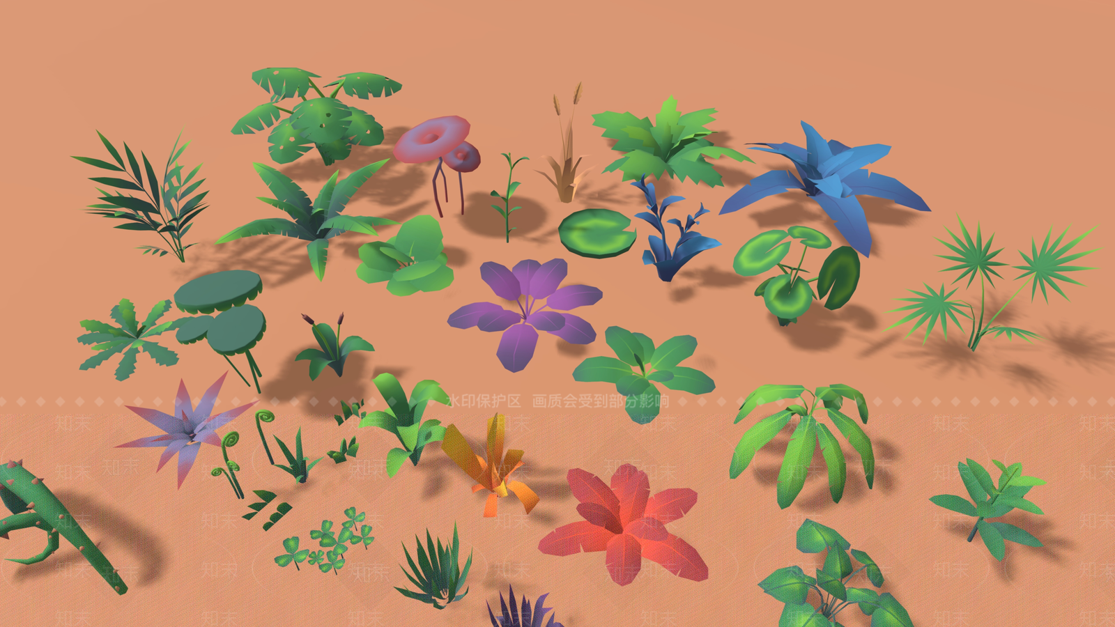 卡通植物3D模型下载【ID:1156992793】