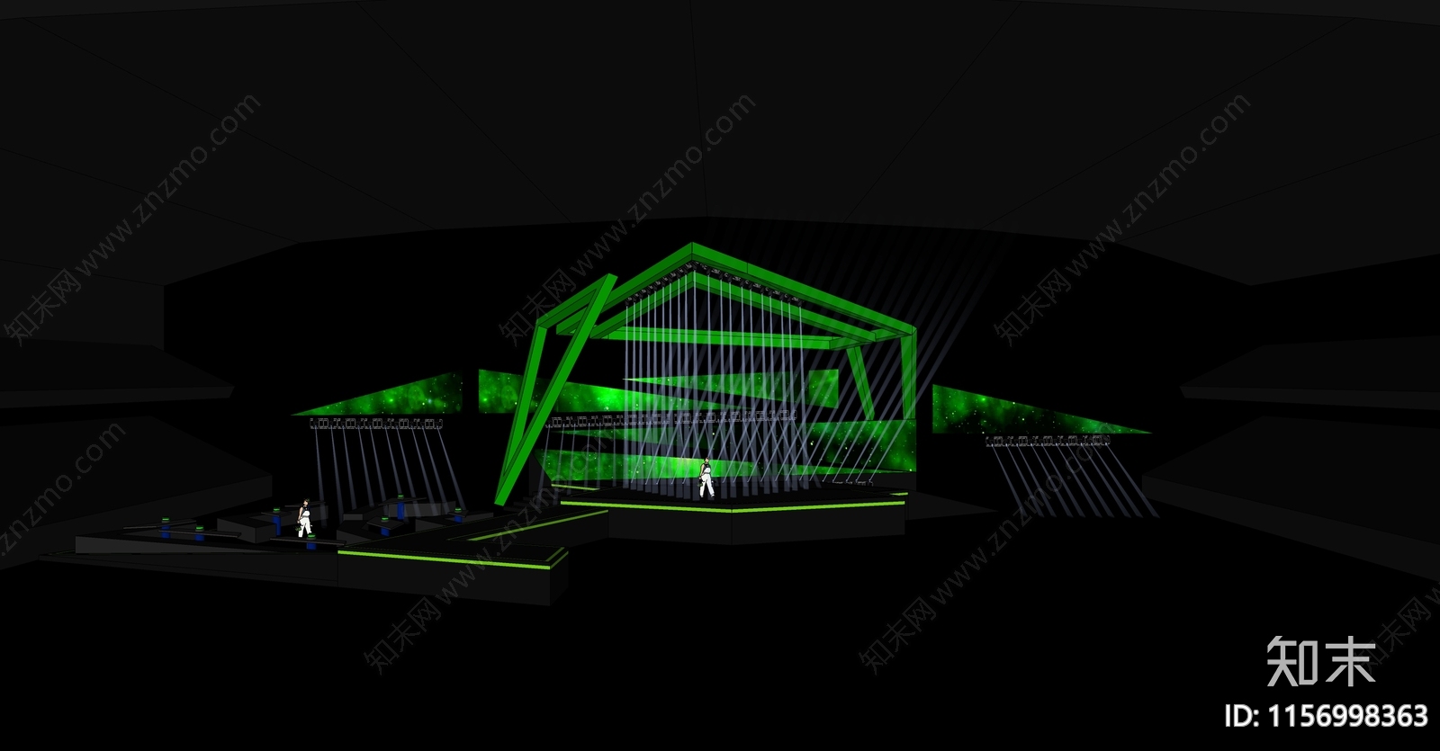 现代时尚表演音乐厅电音节舞台SU模型下载【ID:1156998363】