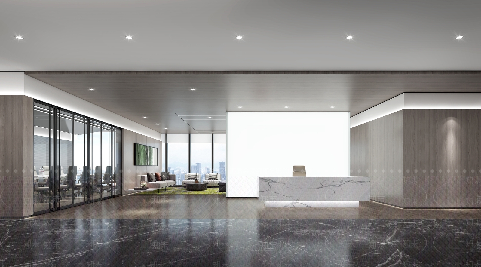 现代接待区3D模型下载【ID:1156999317】