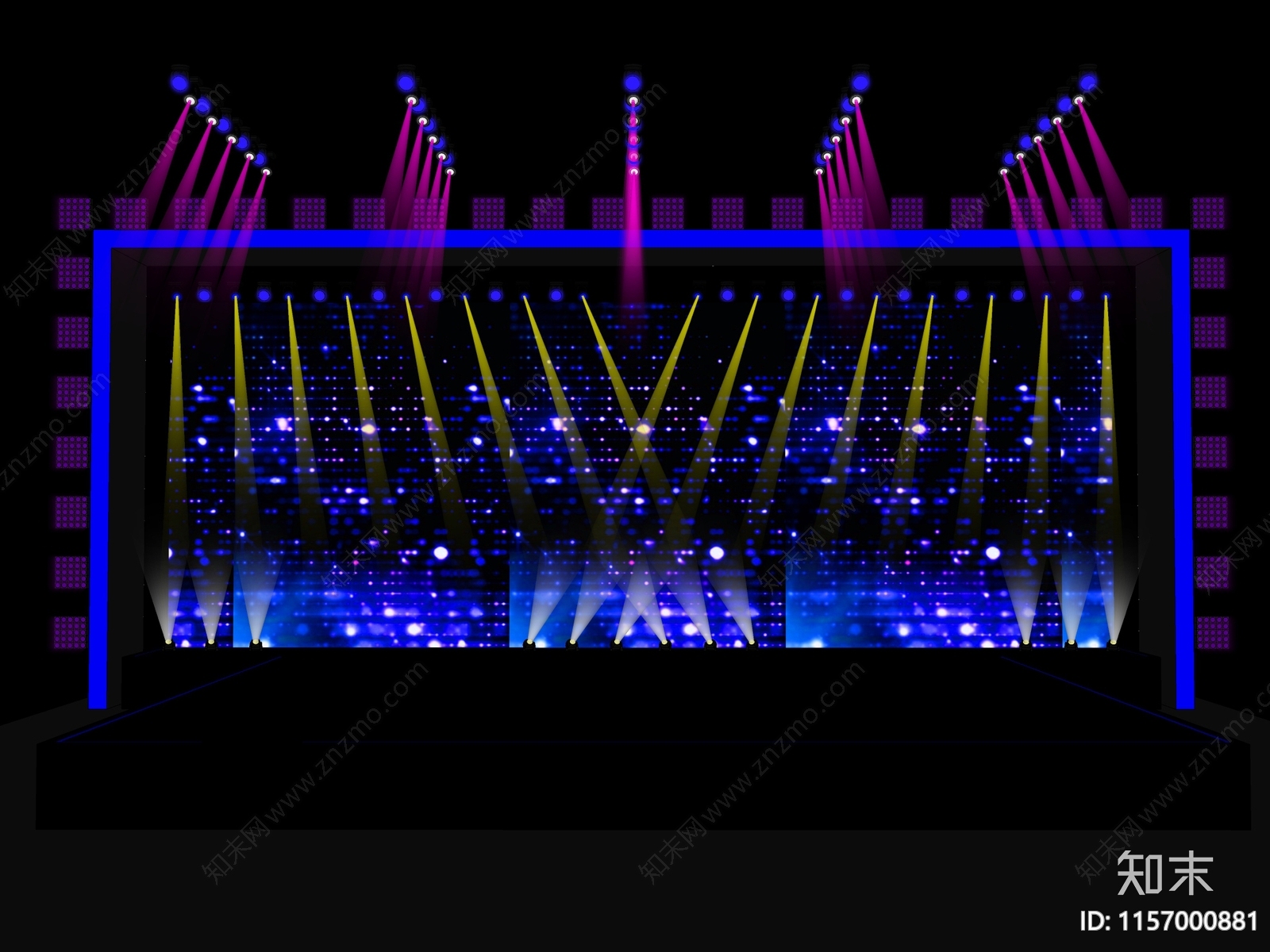 现代时尚表演音乐厅舞台SU模型下载【ID:1157000881】