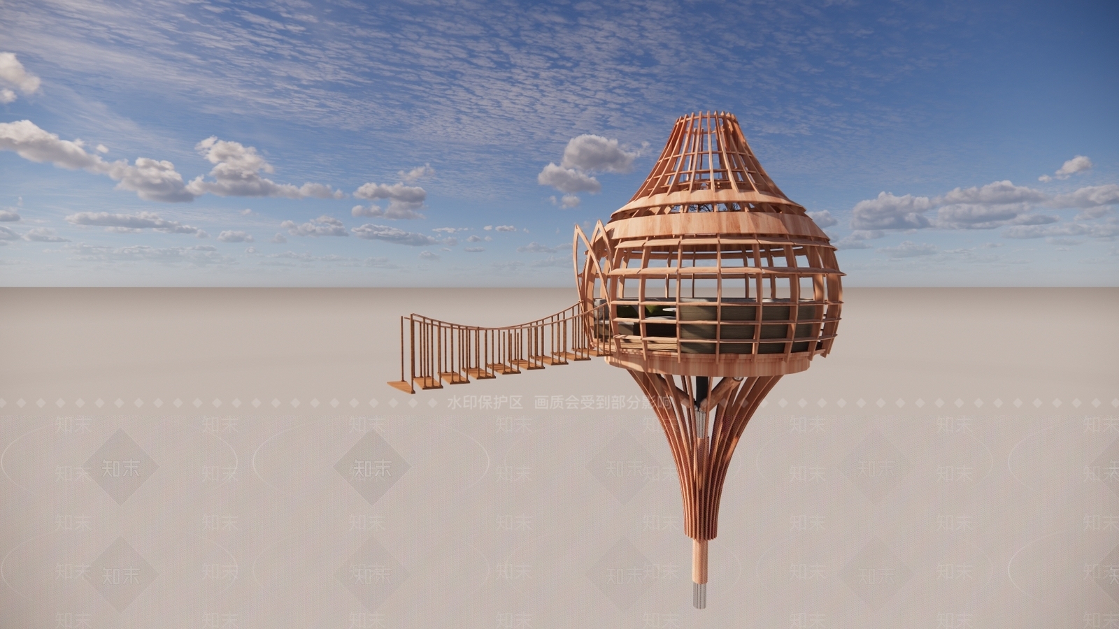 现代森林树屋SU模型下载【ID:1157001578】