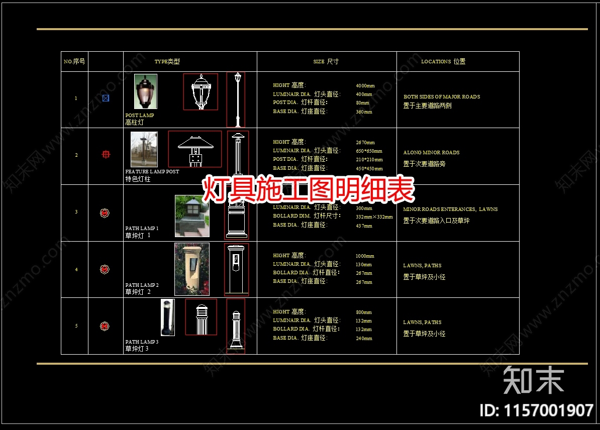 灯cad施工图下载【ID:1157001907】