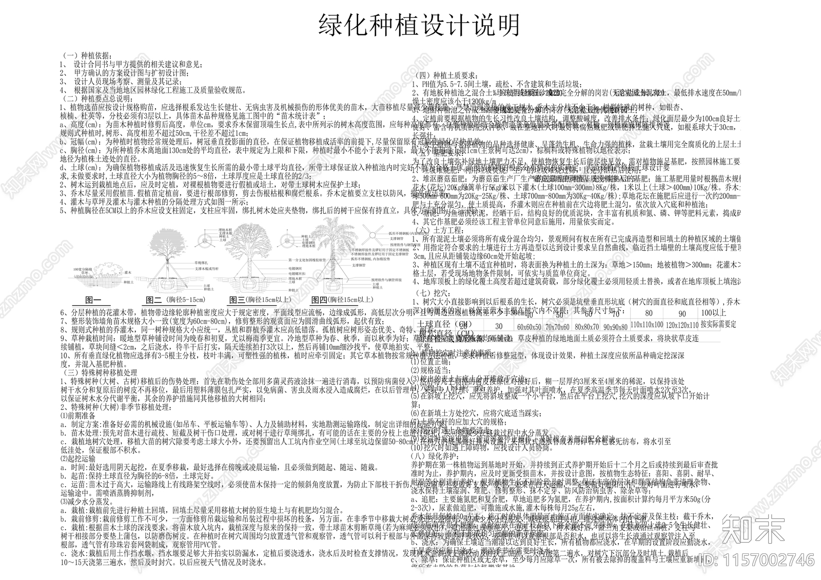 园林景观绿化种植设计说明施工图下载【ID:1157002746】