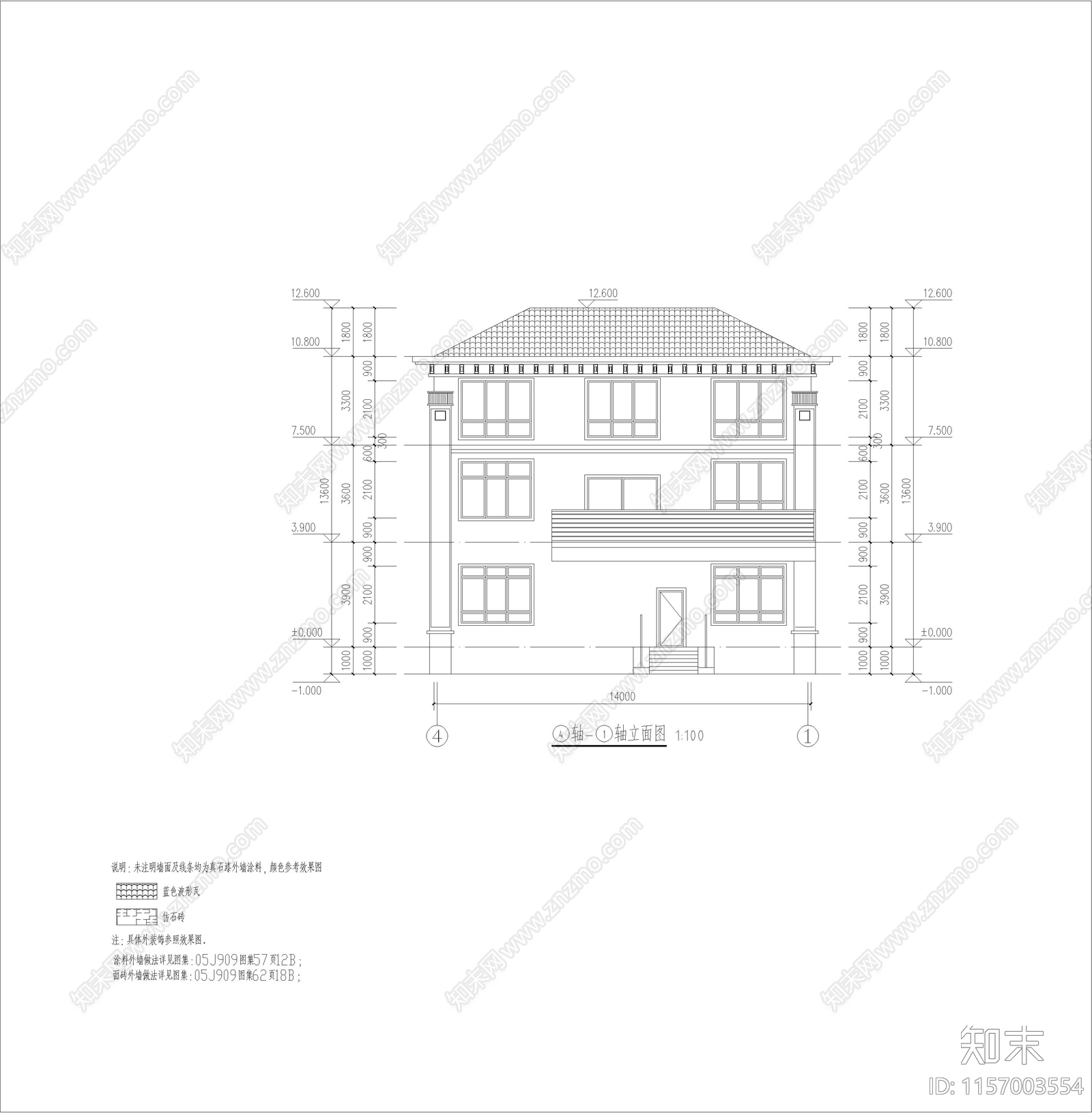 新中式别墅cad施工图下载【ID:1157003554】