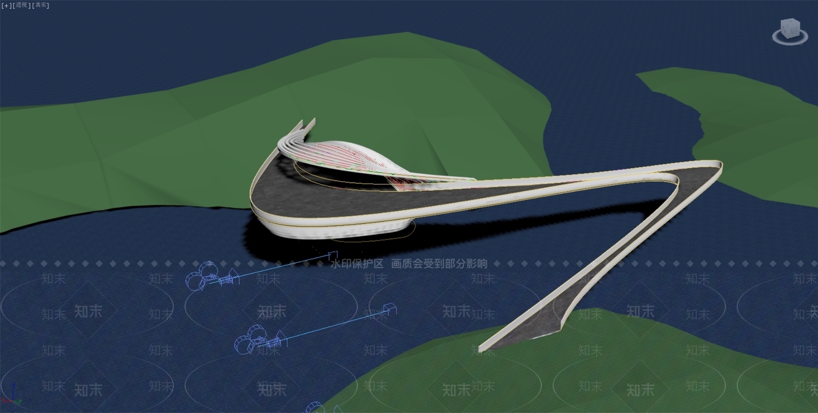 现代滨水景观3D模型下载【ID:1157005576】
