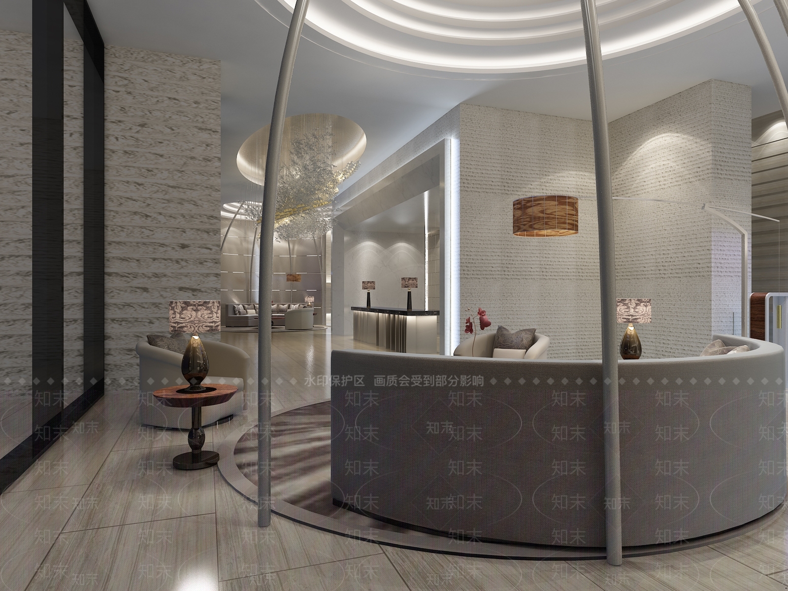 现代公寓楼大堂3D模型下载【ID:1157005105】