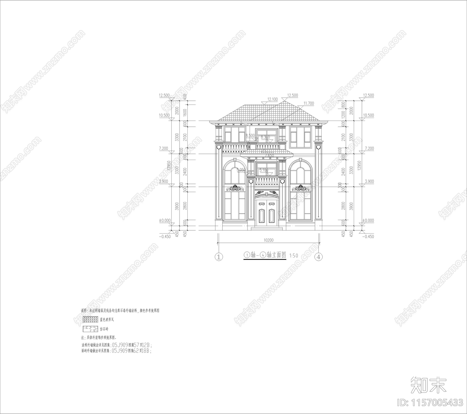 别墅cad施工图下载【ID:1157005433】