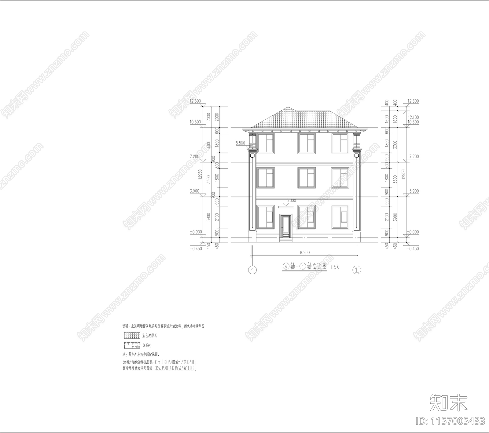 别墅cad施工图下载【ID:1157005433】