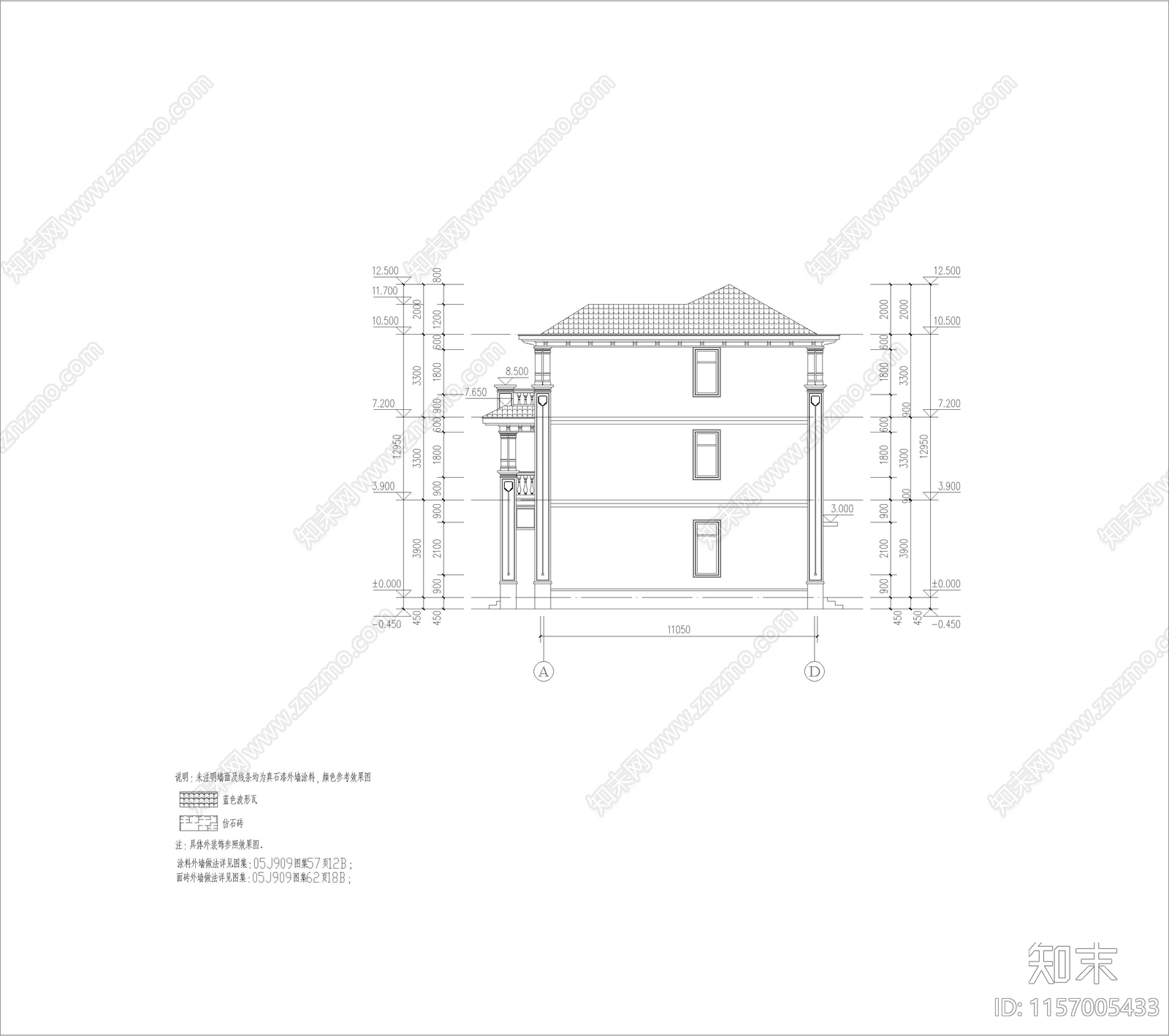 别墅cad施工图下载【ID:1157005433】