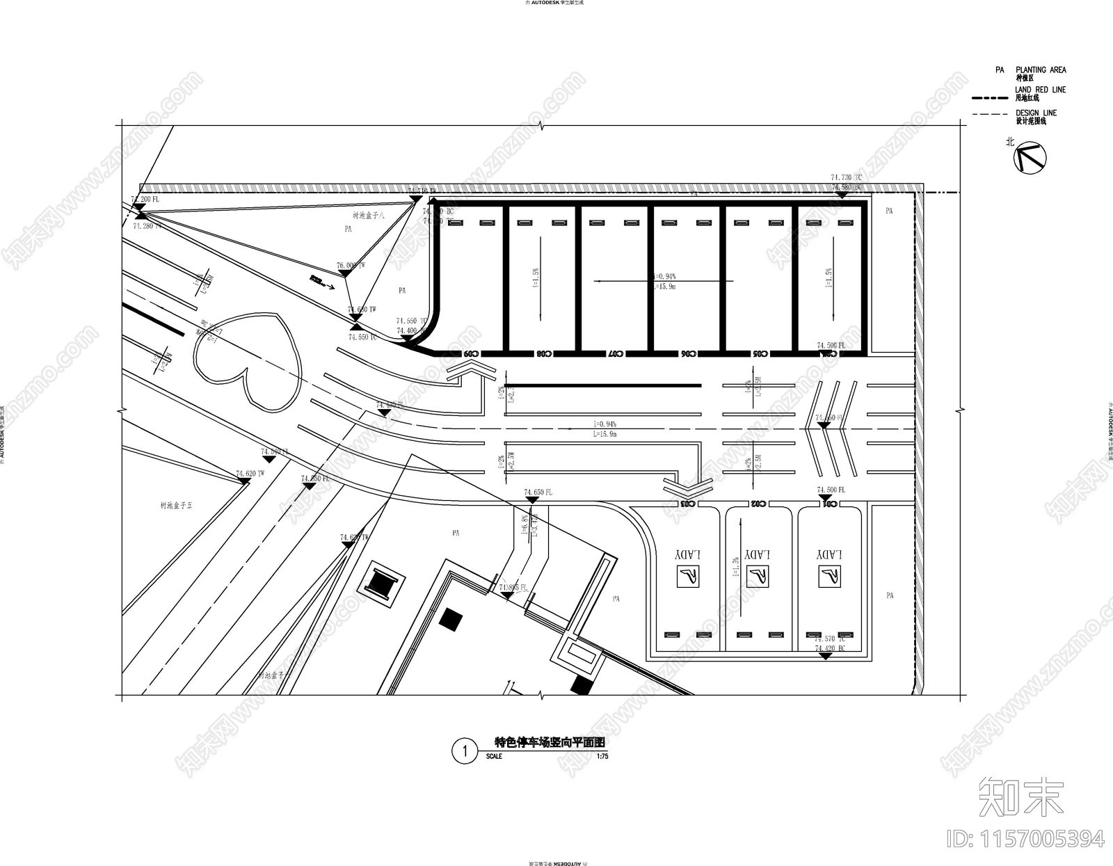 特色停车场详图cad施工图下载【ID:1157005394】