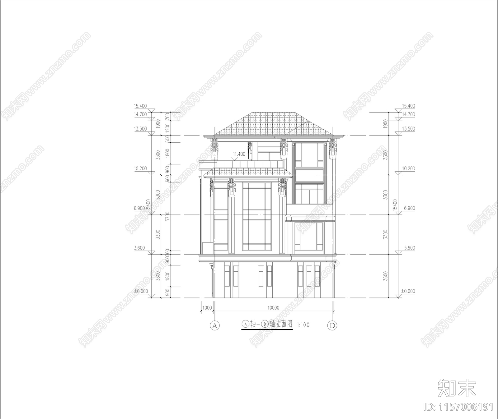 新中式别墅cad施工图下载【ID:1157006191】