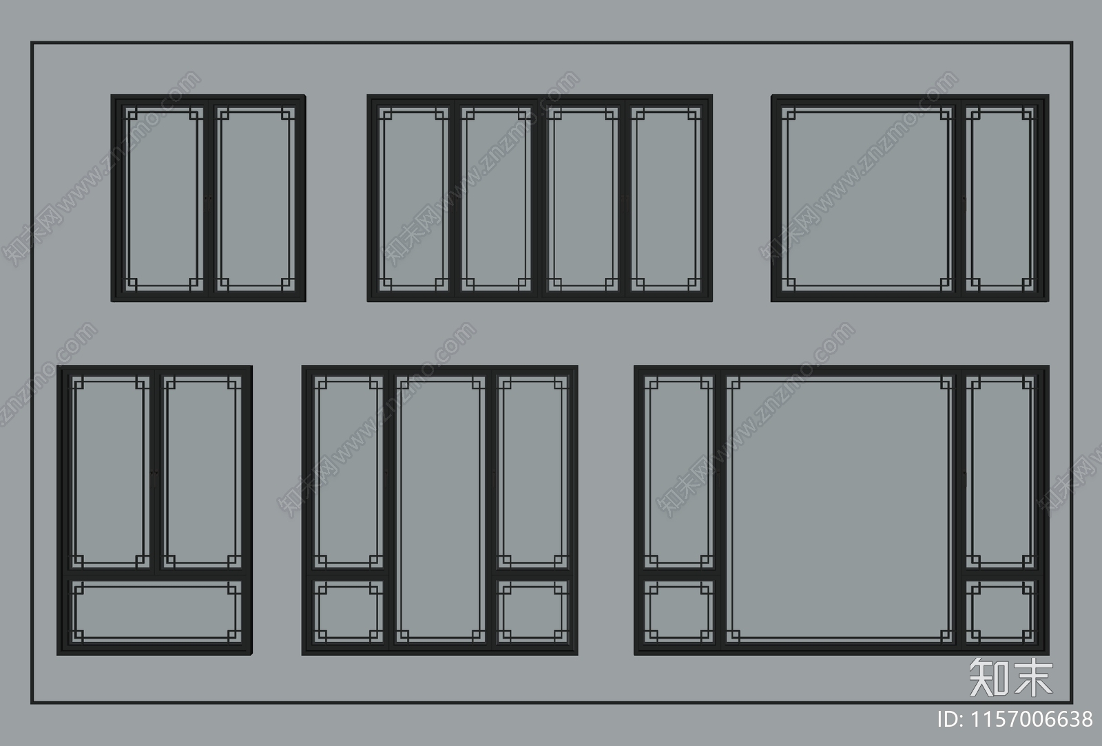中式窗户SU模型下载【ID:1157006638】