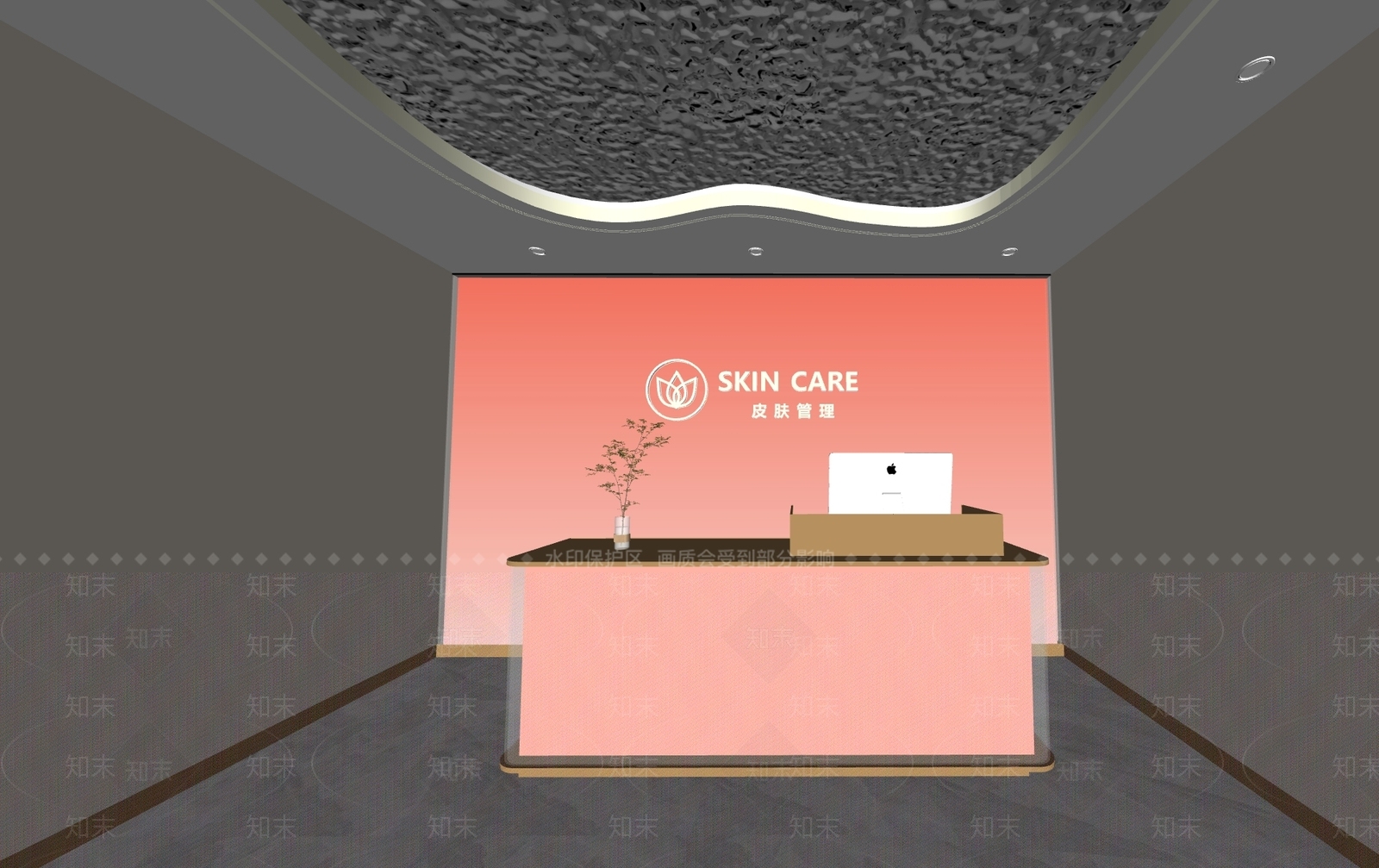现代简约前台SU模型下载【ID:1157007572】_知末su模型网