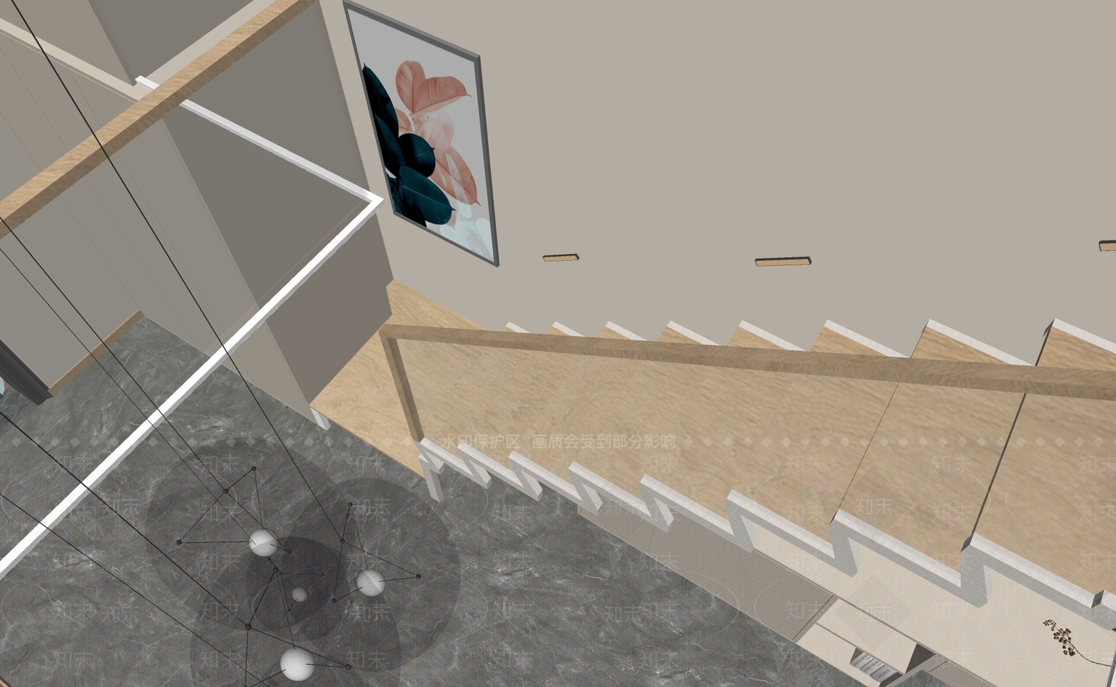 现代楼梯SU模型下载【ID:1157007867】