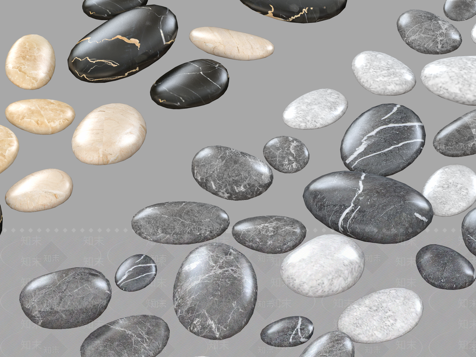 现代鹅卵石3D模型下载【ID:1157012674】