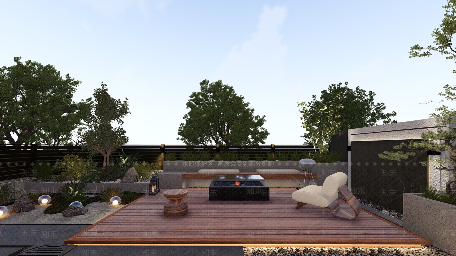现代庭院景观SU模型下载【ID:1157014508】