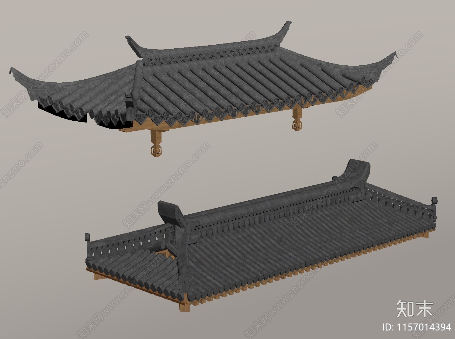 中式屋檐3D模型下载【ID:1157014394】