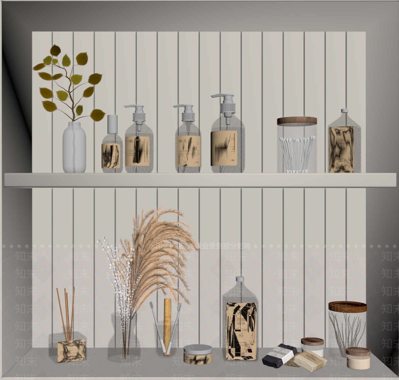 洗浴用品组合SU模型下载【ID:1157017714】