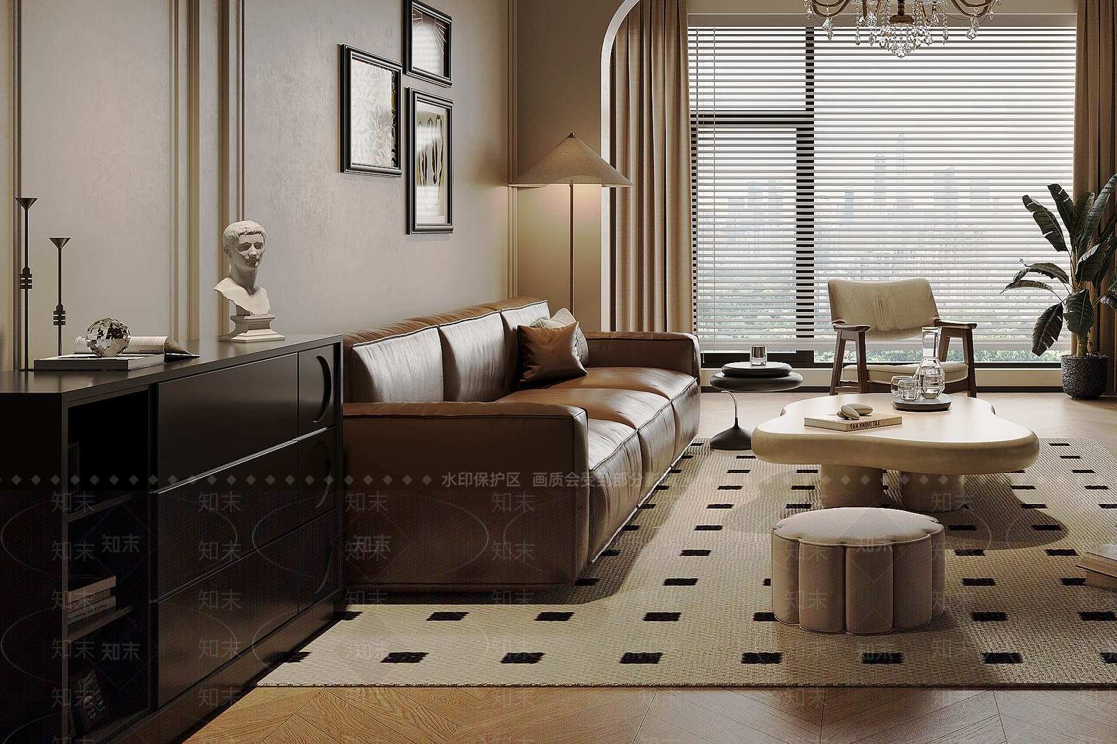 黑色储物柜体餐边柜3D模型下载【ID:1227545911】
