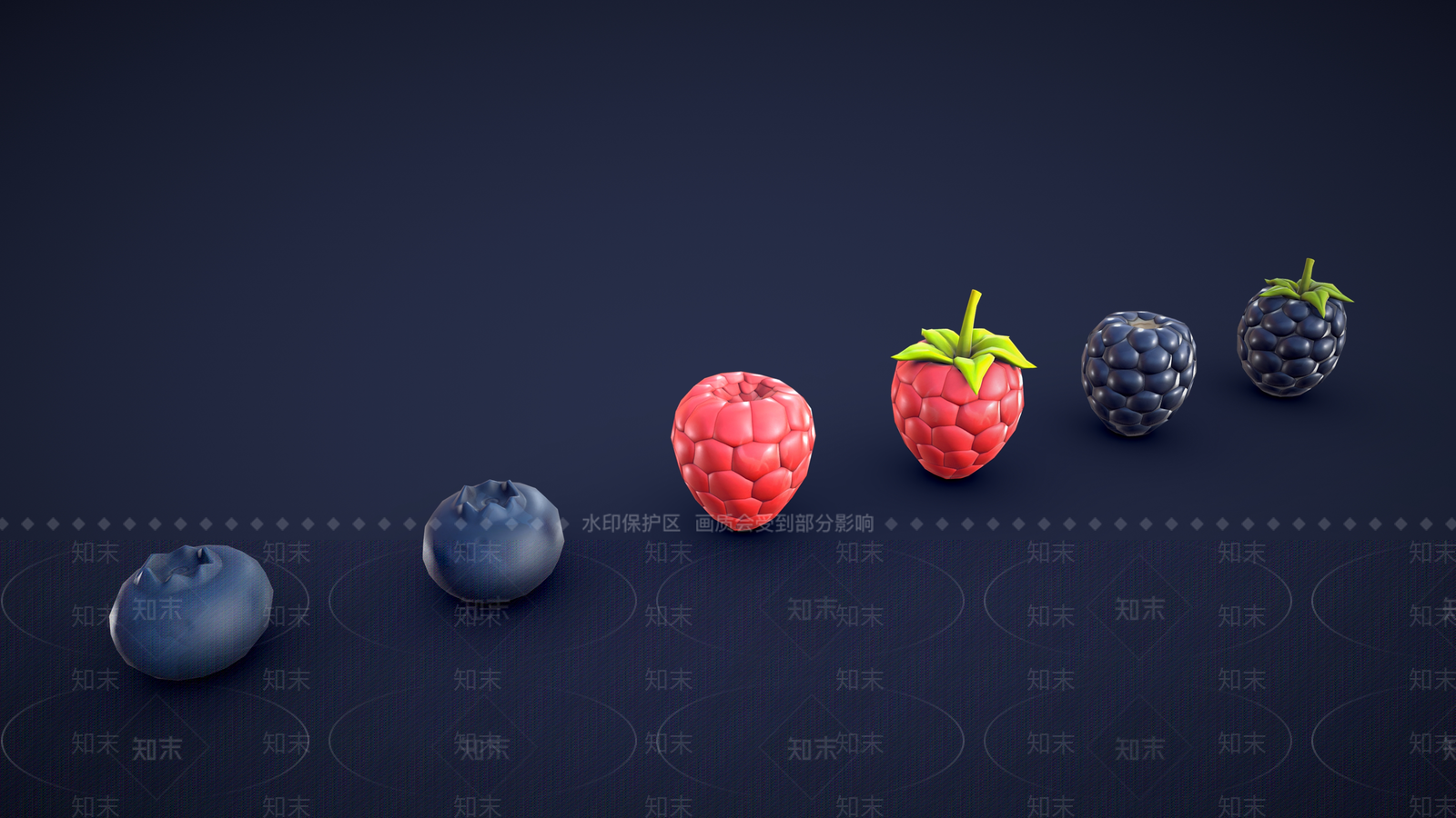 蓝莓3D模型下载【ID:1157018191】