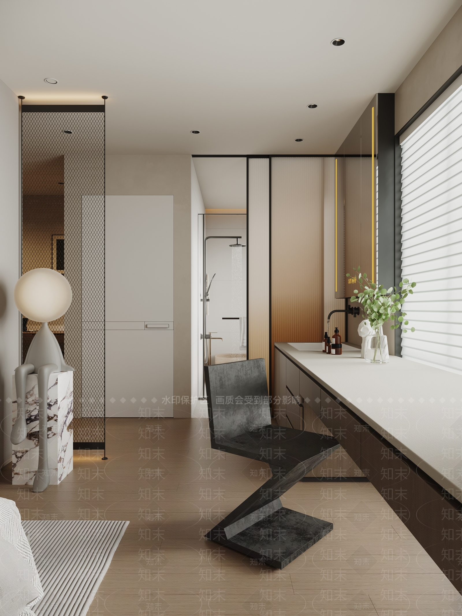 现代衣帽间3D模型下载【ID:1214564992】