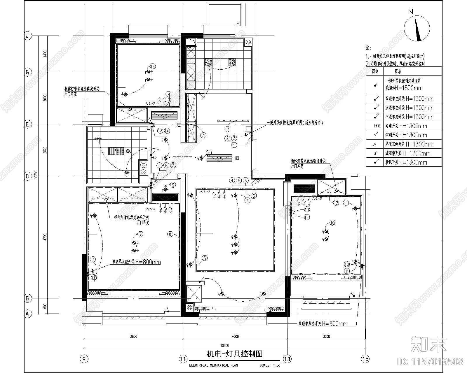 现代简约cad施工图下载【ID:1157019508】