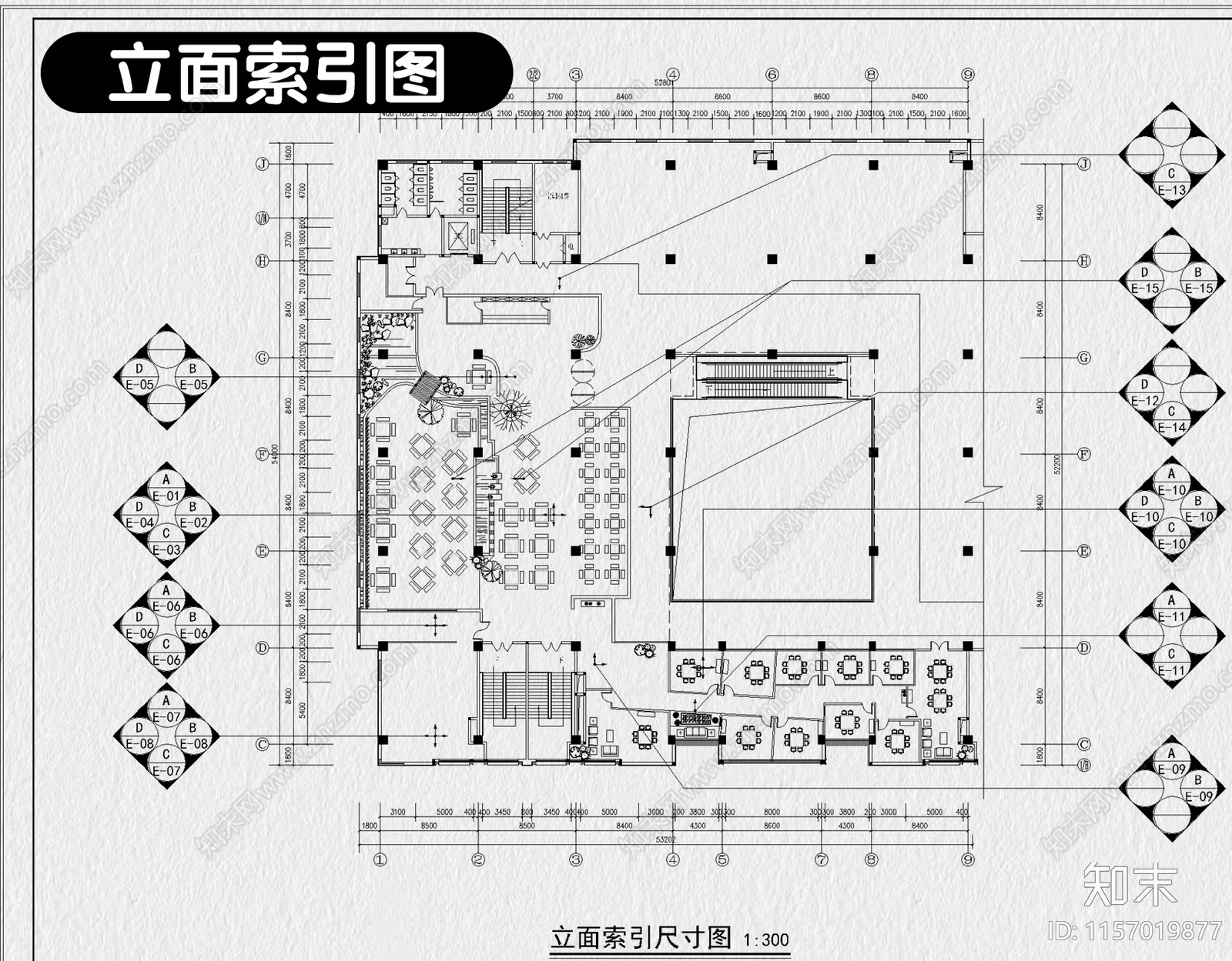 火锅店复古怀旧工业风室内效果图中式餐饮门面cad施工图下载【ID:1157019877】