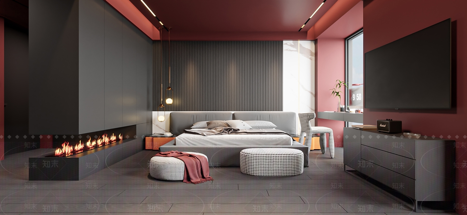 现代公寓卧室3D模型下载【ID:1157020382】