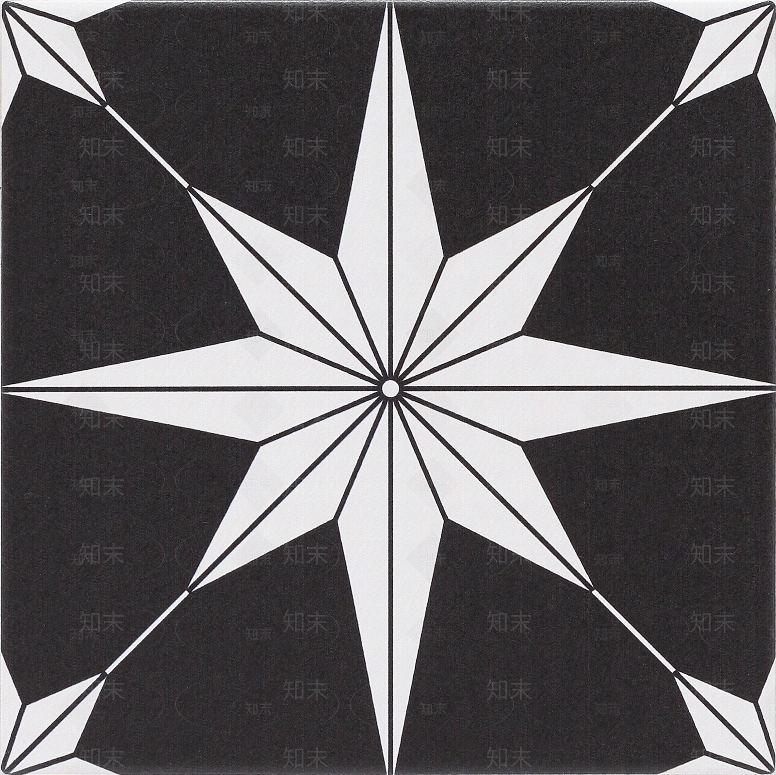 黑白色全瓷花砖200贴图下载【ID:1157021079】