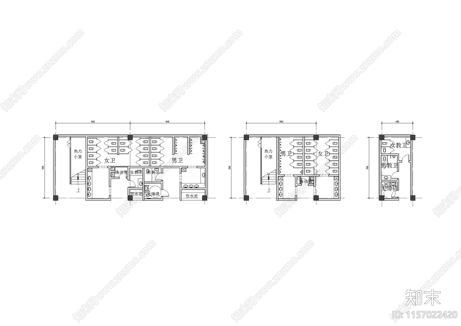 卫生间汇总cad施工图下载【ID:1157022420】