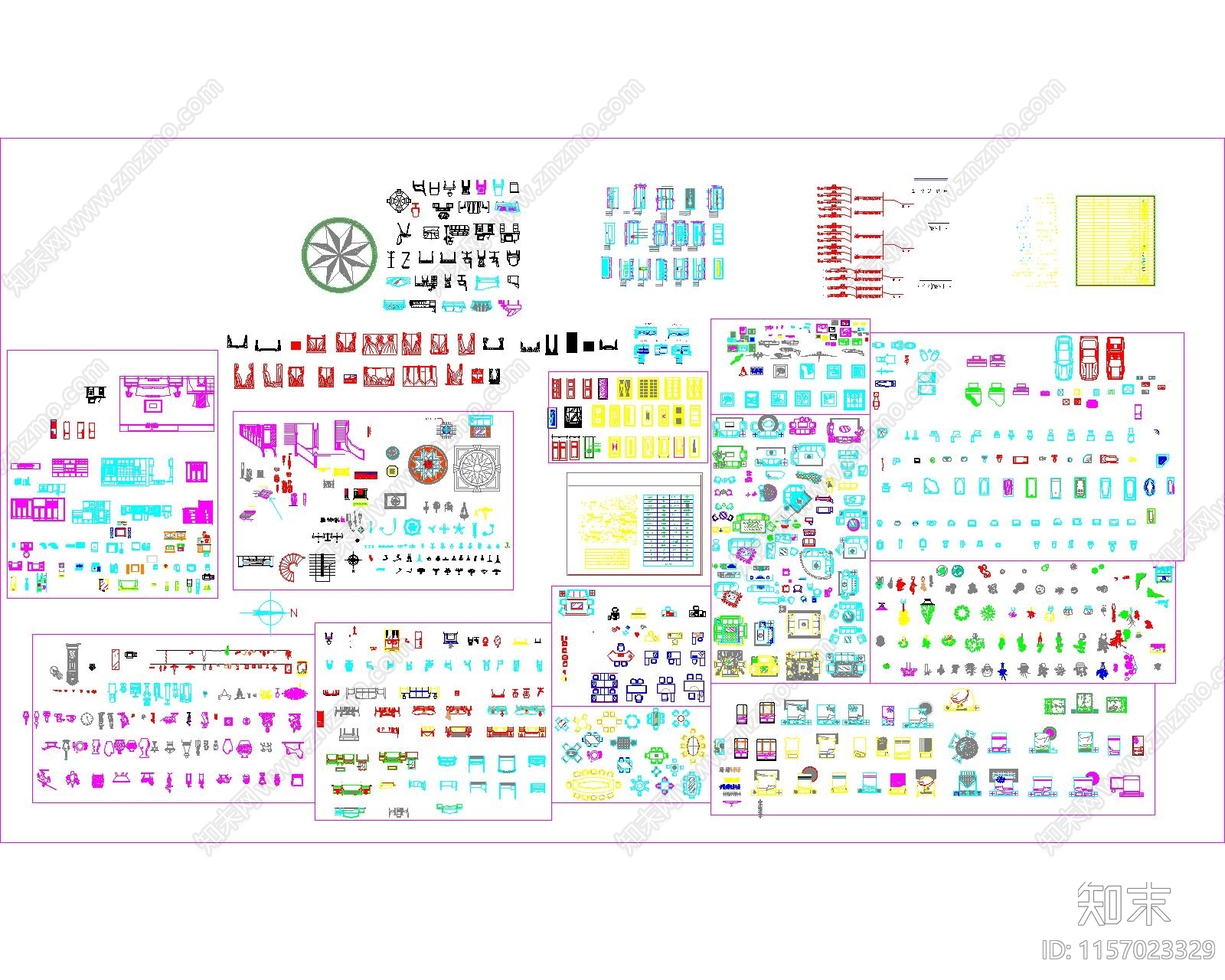 室内设计图块图库大全施工图下载【ID:1157023329】