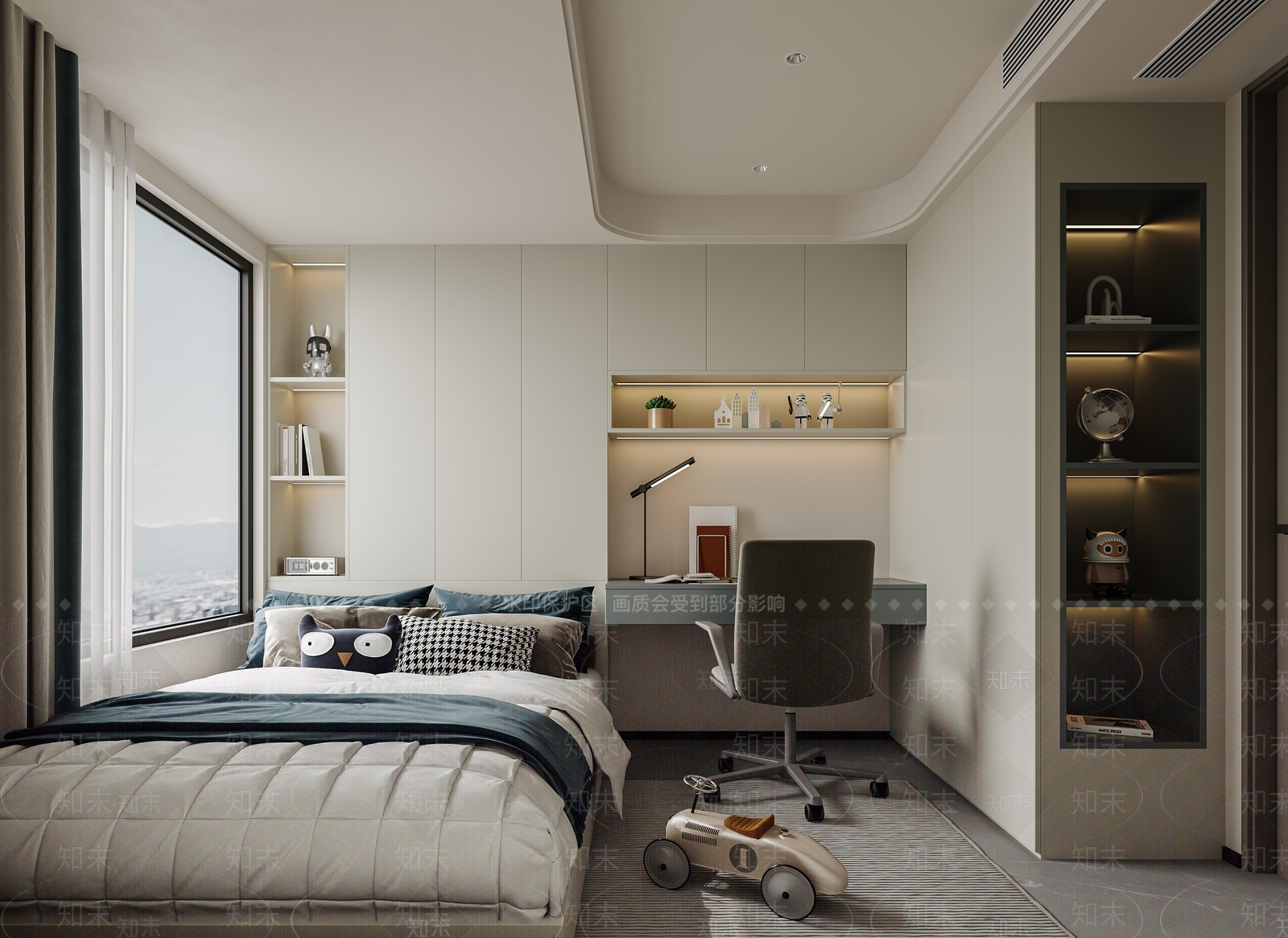 现代榻榻米男孩房3D模型下载【ID:1157024431】