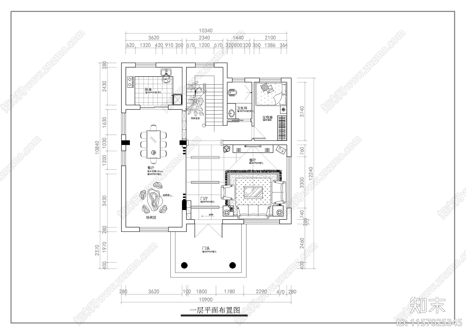 三层自建房10cad施工图下载【ID:1157025345】