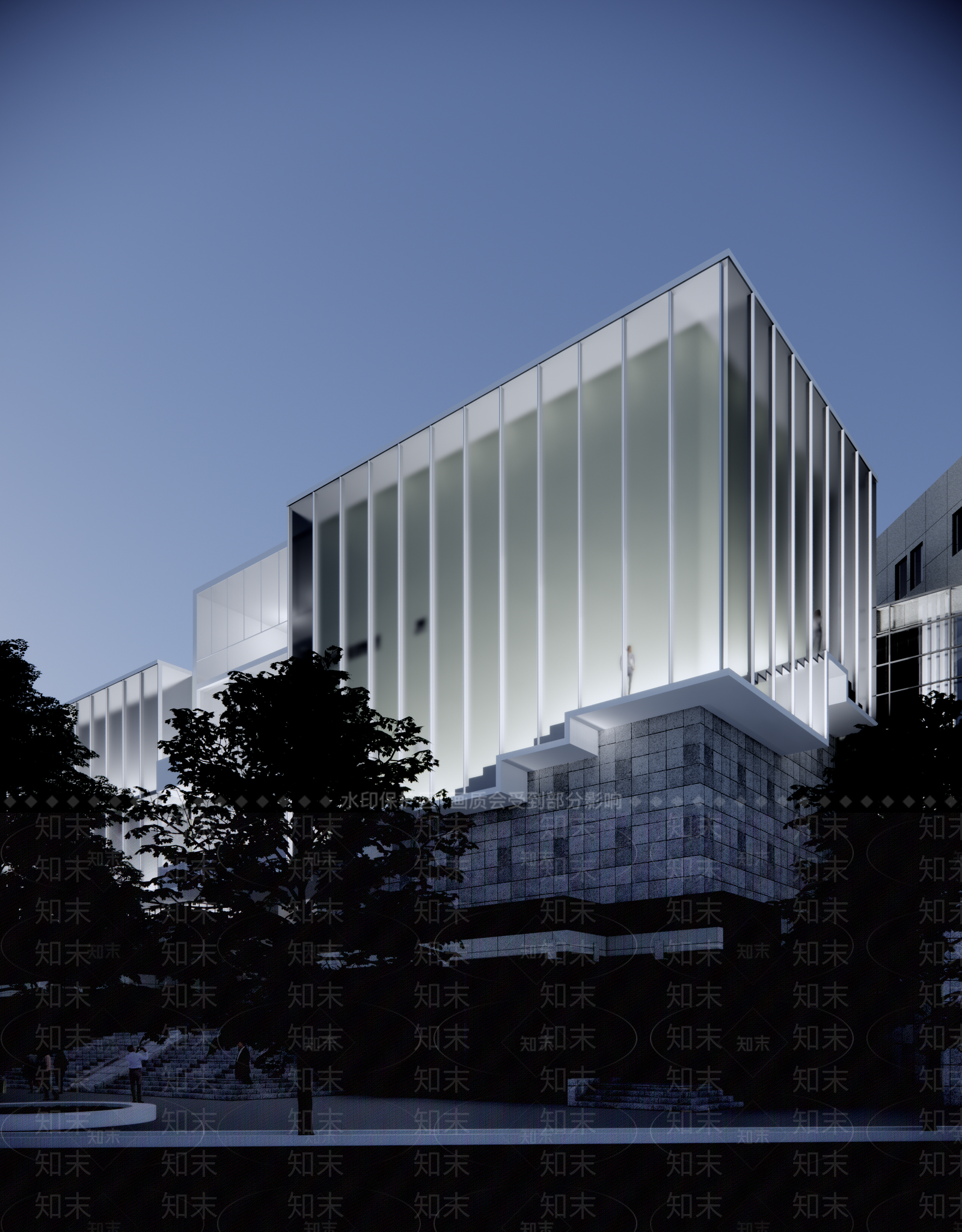 现代博物馆建筑SU模型下载【ID:1159514313】