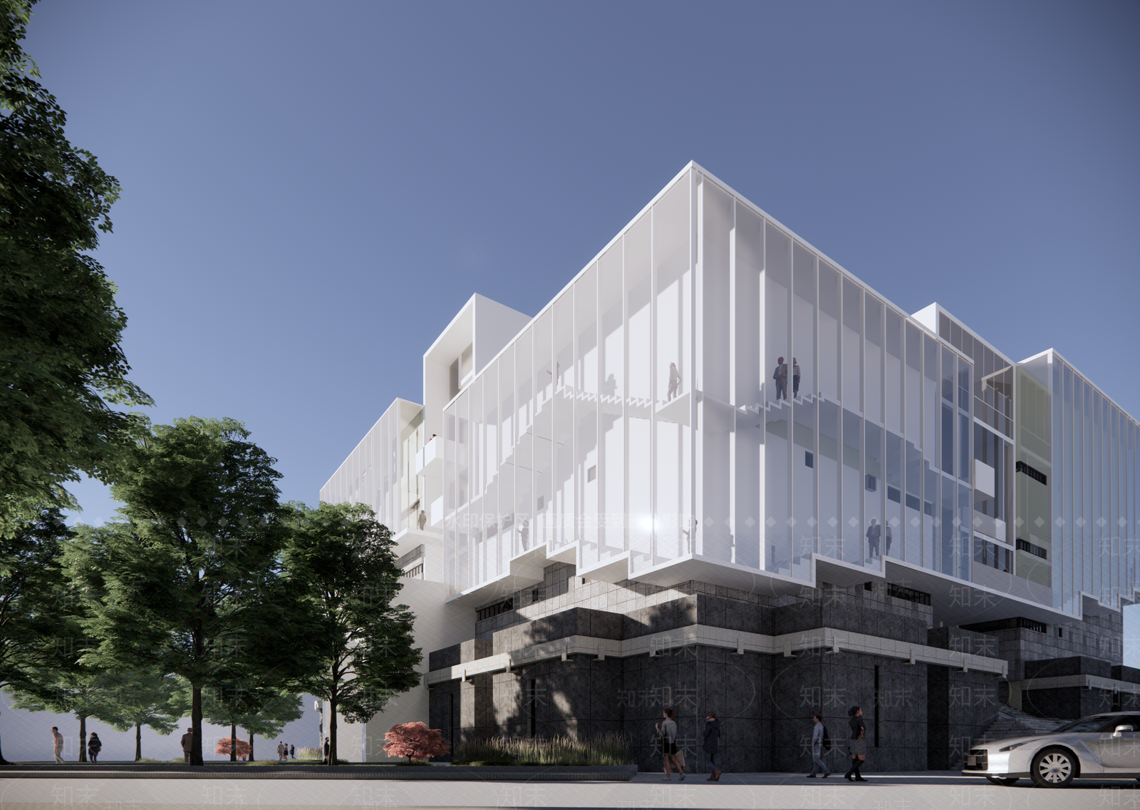 现代博物馆建筑SU模型下载【ID:1159514313】
