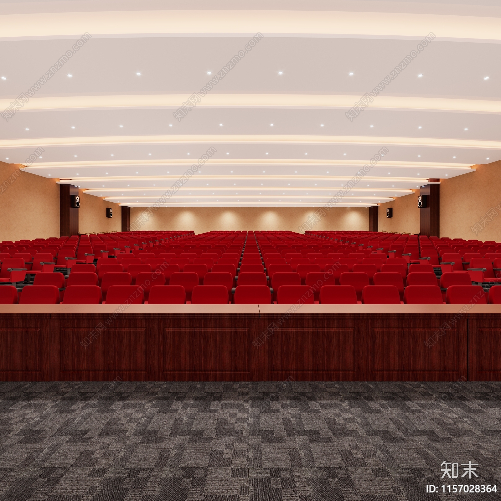 现代党建报告厅3D模型下载【ID:1157028364】