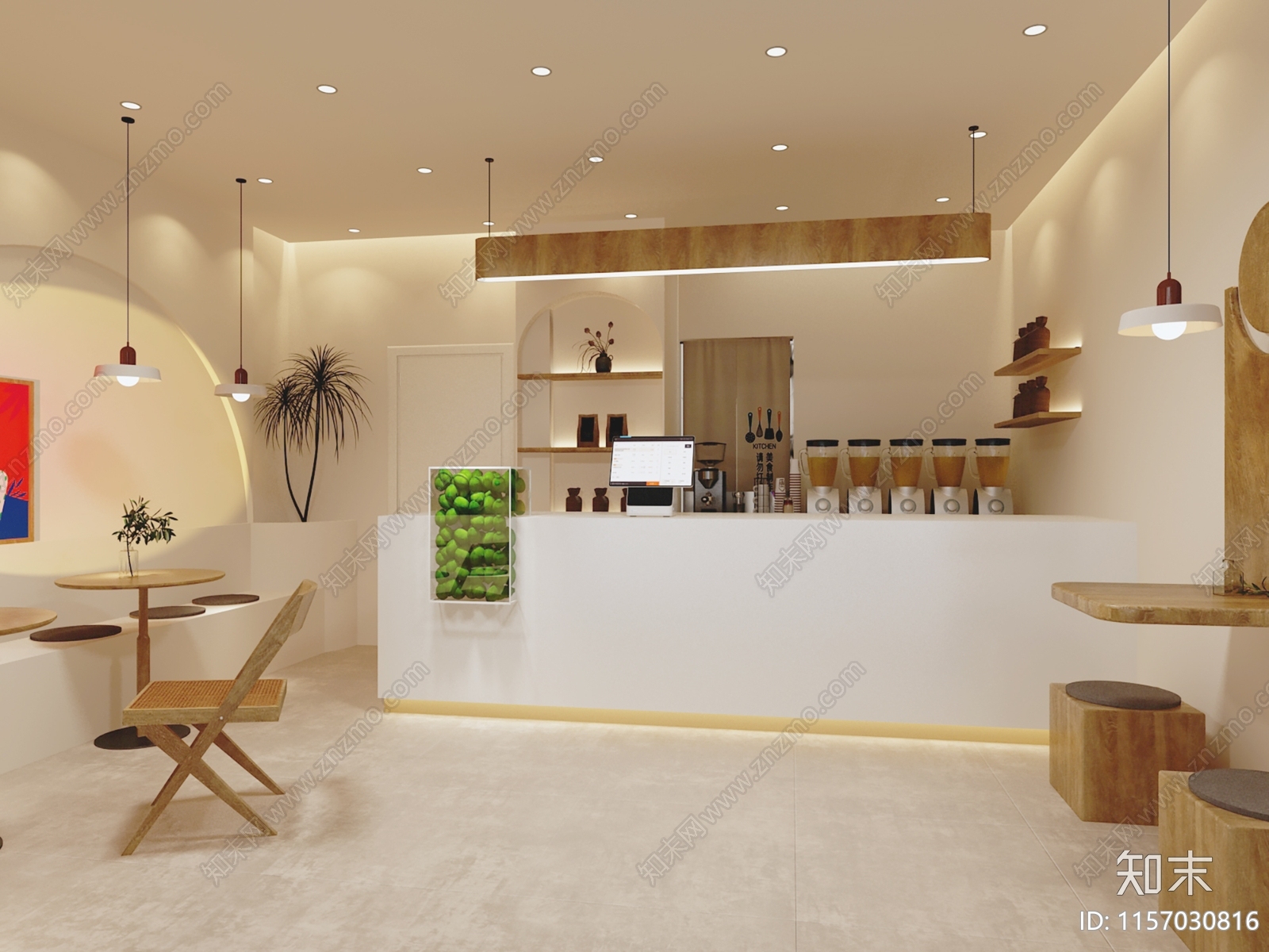 现代奶茶店3D模型下载【ID:1157030816】