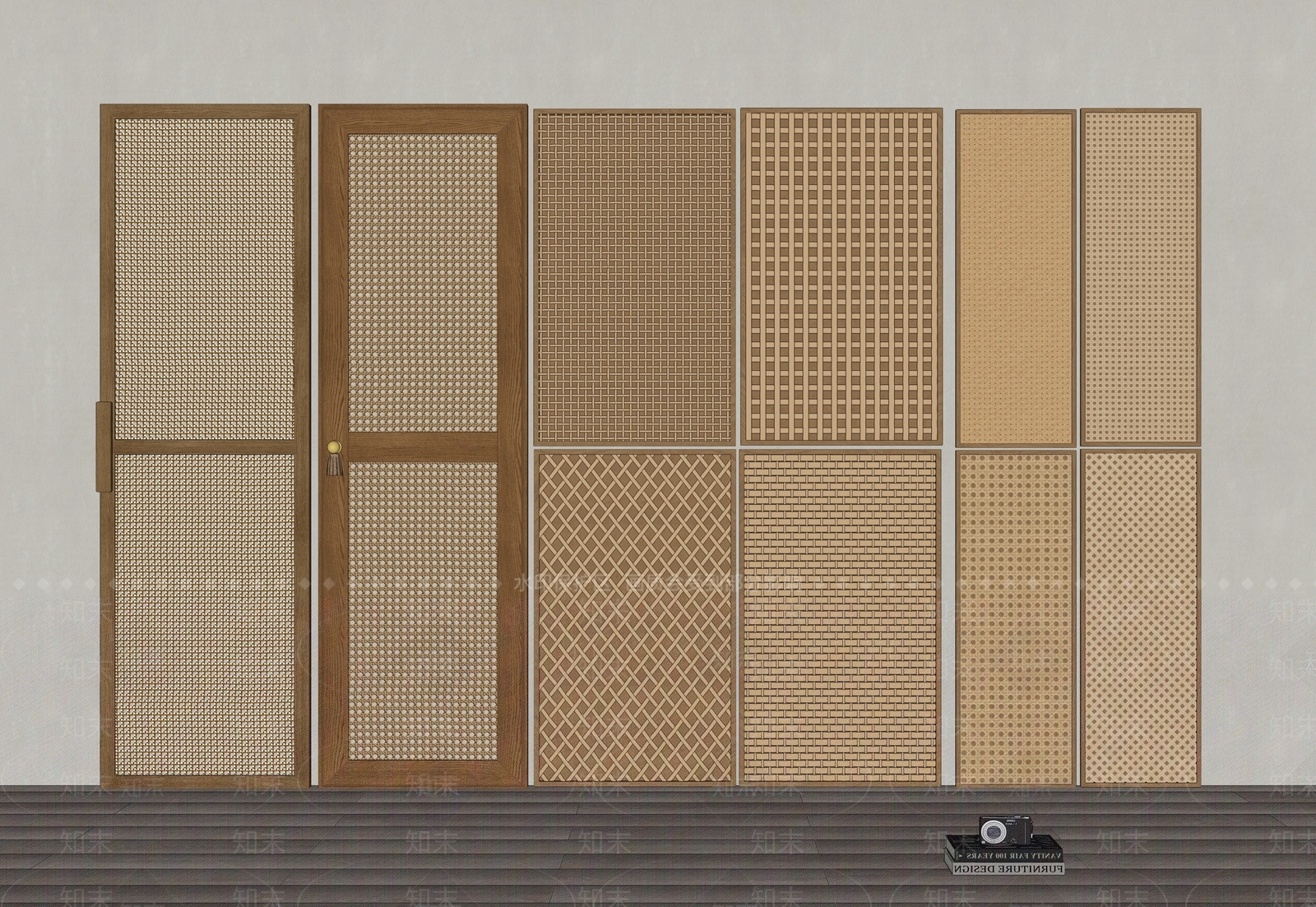 侘寂中古风屏风隔断SU模型下载【ID:1157032298】